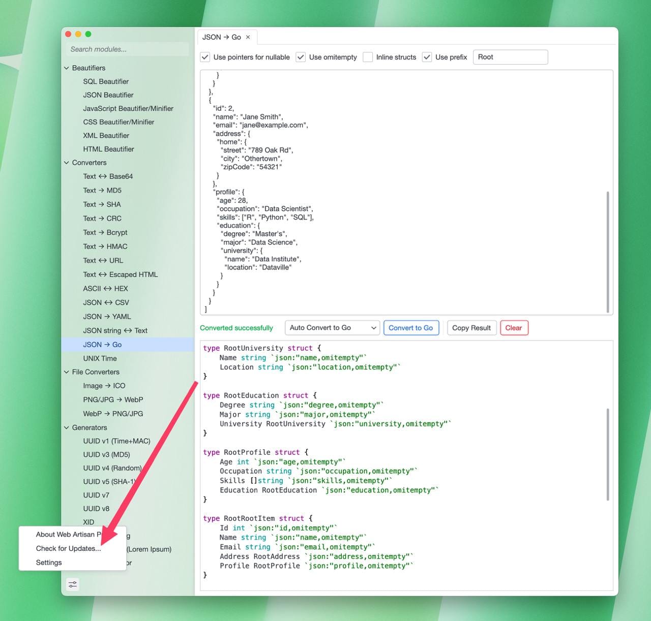 Обновление Web Artisan Pro 1.2.2