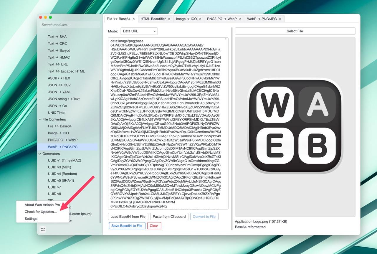 Обновление Web Artisan Pro 1.3.0